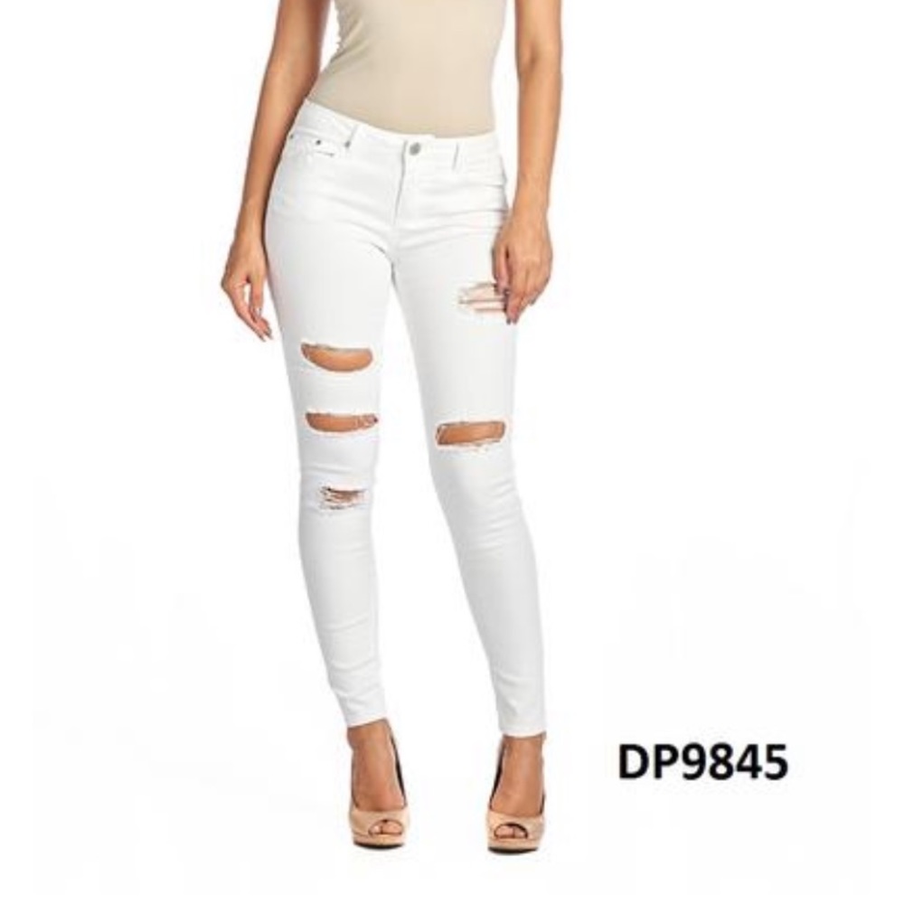 Distressed White Jeans for Women